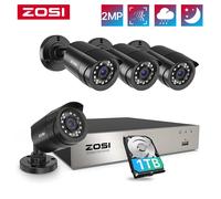 ZOSI 3K Lite système de caméra de sécurité AI détection de véhicule humain 8CH HD TVI enregistreur vidéo DVR 2MP 1080P caméra de Surveillance CCTV 8CH DVR x 4 Cameras