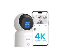 ZOSI 4K 2,4G/5G Caméra Intérieure WiFi sans Fil avec Ecran, Pan/Tilt 360° | Appel en Un Clic, Détection Humain et Suivi Automatique, Stockage Cloud/Carte Mémoire, C519M8W