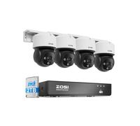 ZOSI 4K 8CH 2TB Kit Caméra Surveillance PoE (Extensible à 16CH), Caméra Dôme IP 8MP Extérieure Vue 360°, Détection IA Humain/Véhicule/Visage, Audio Bidirectionnel, Alarme Sirene, Suivi Automatique
