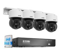 ZOSI 4K 8CH 2TB Kit Caméra Surveillance PoE Vue 360° Détection IA Audio Bidirectionnel Alarme Sirene Suivi Automatique