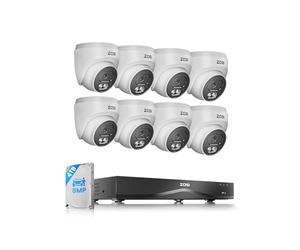 ZOSI 4K 8MP 16CH 4TB NVR Kit Caméra Surveillance PoE Extérieure