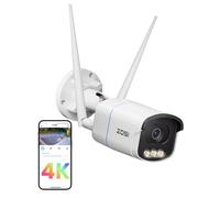 ZOSI 4K 8MP Plug-in Camera Surveillance Extérieure WiFi 2,4 Ghz/5G, F1.0 Grande Ouverture et AuroraLux Vision Nocturne Ultra Nette, Détection de Personne Véhicule, Audio Bidirectionnel, C186A