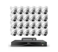 ZOSI 4K Kit Caméra de Surveillance 32CH NVR PoE 4TB, 24pcs 8MP Caméra Extérieure et 8 Ports PoE Switch Commutateur, Détection de Personne/Véhicule, Audio Bidirectionnelle, Enregistrement 24/7