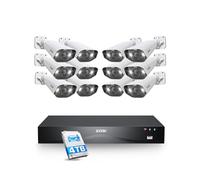 ZOSI 4K Kit Caméra de Surveillance Extérieure PoE avec NVR 8MP 4TB HDD | Détection IA de Personne/Véhicule, Audio Bidirectionnelle, Alarme Sonore et Lumineuse, Enregisrement 24/7