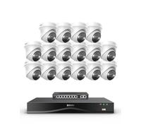 ZOSI 4K Kit Caméra de Surveillance NVR PoE Extensible à 32CH 4TB HDD, 16pcs 8MP Caméra Extérieure et 8 Ports PoE Switch Commutateur, Détection de Personne/Véhicule, Audio Bidirectionnelle