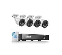 ZOSI 4K Kit Caméra de Surveillance PoE pour Extérieure, 8CH NVR 2TB HDD, Détection Humaine et Alerte Instantanée, Accès à Distance, Vision Nocturne et Enregistrement 24/7