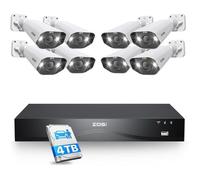 ZOSI 32CH 4K 4TB Kit NVR PoE avec Caméra Surveillance Extérieure PoE 8MP, Détection de Visage Personne Véhicule, Audio Bidirectionnelle, Sirène Lumière et Son, Enregistrement 24/7