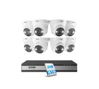 ZOSI 32CH 4K Kit Caméra Surveillance Extérieure PoE Détection de Visage Personne Véhicule, NVR 16 Ports 8MP avec 4TB HDD, Audio Bidirectionnelle, Sirène Lumière et Son, Enregistrement 24/7
