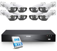 ZOSI 32CH 4K 4TB Kit NVR PoE avec Caméra Surveillance Extérieure PoE 8MP, Détection de Visage Personne Véhicule, Audio Bidirectionnelle, Sirène Lumière et Son, Enregistrement 24/7