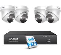 ZOSI 4K PoE Kit Vidéo Surveillance, 5MP 3K Caméra PoE avec NVR 8CH 4K 2TB HDD Audio Bidirectionnel et Sirène Vision Nocturne