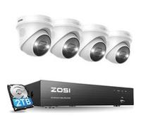 ZOSI 4K PoE Kit Vidéo Surveillance 8CH NVR avec Disque Dur de 2 to, 4X Caméra de Surveillance 8MP 4K, Alerte Instantanée et Accès à Distance G