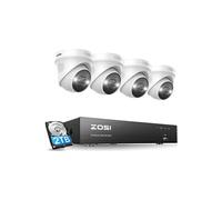 ZOSI 4K PoE Kit Vidéo Surveillance 8CH NVR avec Disque Dur de 2 to, 4X Caméra de Surveillance 8MP 4K, Alerte Instantanée et Accès à Distance