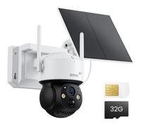 ZOSI 4MP Caméra 4G LTE Batterie Extérieure + Panneau Solaire, Camera sans Internet PT 360°, Carte SIM Intégrée pour Données Ilimitées, Détection Personne Audio Bidirectionnel, 32G Carte