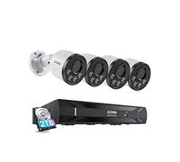 ZOSI 4MP Kit Caméra de Surveillance PoE Extérieure NVR H.265+ 8CH 5MP 1TB