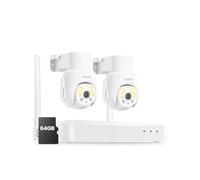 ZOSI 5MP Kit Caméra de Surveillance Extérieure WiFi6, 8CH 3K NVR avec Carte Mémoire 64G Enregistrement 24/7, Plug-in Caméra IP PT Vue à 360° Détection Humaine et Suivi Auto Audio Bidirectionnel