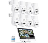 ZOSI 5MP Kit Caméra de Surveillance WiFi6 avec 12” Moniteur, NVR 8CH en 8MP 2TB HDD Intégré, Caméra IP Pan et Tilt Vue à 360°