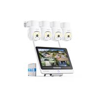 ZOSI 5MP Kit Caméra de Surveillance WiFi6 avec 12” Moniteur, NVR 8CH en 8MP avec 1TB HDD Intégré, Caméra IP Extérieure Pan et Tilt Vue à 360°, Détection et Suivi de Personne, Audio Bidirectionnel