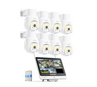 ZOSI 5MP Kit Caméra Surveillance WiFi avec NVR 8CH 2TB Moniteur 12 Pouces | Pan & Tilt Vue à 360°, Détection et Suivi de Personne, Vision Nocturne Couleur, Alerte Instantanée