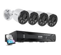 ZOSI 5MP Kit Caméra de Surveillance PoE Audio, H.265+ 8CH 5MP 1TB NVR, 4 Caméras IP PoE 4MP 2,5K pour Extérieur et Intérieur, Vision Nocturne, Détection Humaine Intelligente, Accès à Distance