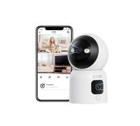 ZOSI 6MP 360° PT Caméra Surveillance WiFi Intérieure 2.4/5GHz Duo Objectif | Appel Vidéo en Un Clic ou Geste OK, Suivi Automatique, Détection Humaine, Vision Nocturne Couleur, C528D6