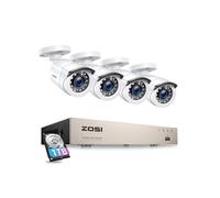 ZOSI 8CH 1080P H.265+ DVR 1TB Disque dur et 4pcs 2.0MP Caméra de Surveillance Extérieur 20M Vision Nocturne, Alerte Instantanée