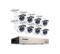 ZOSI 8CH 1080P H.265+ Kit Vidéo Surveillance DVR avec 8pcs Caméra Surveillance Extérieure 2,0MP Vision Nocturne 20m, Accès à Distance Via Smartphone, Disque Dur Non fourni