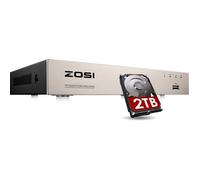 ZOSI H.265+ 8CH 1080p 4 in 1 DVR Enregistreur Vidéo Surveillance 2To Disque Dur (Vision Nocturne, Connexion à Distance, Détection de Mouvement & Alerte par Email, APP pour Win & Mac, Sauvegarde par USB Clé)