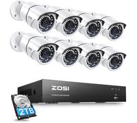 ZOSI 8CH H.265+ 5MP PoE Kit Caméra Surveillance avec 8X Caméra IP PoE Extérieur IP66 Alerte Instantanée Vision Nocturne 36 m, Disque Dur de 2TB et App Gratuite pour Accès à Distance Facile
