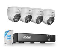 ZOSI C220 4K 8MP Kit Caméra de Surveillance Extérieure PoE, 2TB NVR 8CH, Détection de Personne/Véhicule IA, Audio Bidirectionnel