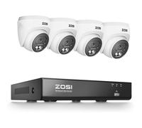 ZOSI C220 Kit Caméra de Surveillance Extérieure 4K 8MP PoE, NVR 8CH Extensible à 16CH, Détection IA, Audio Bidirectionnel Vision 30m