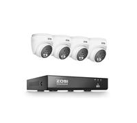 ZOSI C220 Kit Caméra de Surveillance Extérieure 4K 8MP PoE, NVR 8CH Extensible à 16CH, Détection IA Personne/Véhicule, Audio Bidirectionnel, Vision Nocturne 30m, Enregistrement 24/7