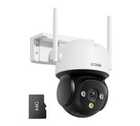 ZOSI C290 4K 8MP 64Go Pan & Tilt 360° Caméra Surveillance WiFi Extérieure
