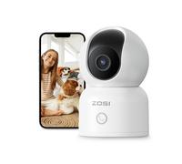 ZOSI C518 2MP PT Caméra IP WiFi Intérieur pour Vidéo Surveillance | Pan 355° Tilt 108°, Appel en Un Clic, Détection Human et Suivi Automatique, Audio Bidirectionnel, Stockage Cloud