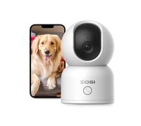 ZOSI C518 H.265+ 2K Caméra de Surveillance WiFi, 2,4G / 5G Caméra IP Intérieure Pan 355° Tilt 108°, Détection et Suivi de Personne, Appel en Un Clic, Audio Bidirectionnel, Stockage Local ou sur Cloud