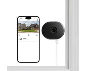 ZOSI Caméra de sécurité Wi-Fi pour la maison C680, 3 MP, 2K, caméra de sécurité pour fenêtre, vision nocturne en couleur, fixation sur prise intérieure, détection IA de personnes et de véhicules, Wi-F