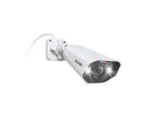 ZOSI Caméra de Surveillance extérieure POE 8 MP avec Audio bidirectionnel, Vision Nocturne Couleur, projecteur et Avertissement de sirène, Fonctionne Uniquement avec nos NVR PoE, C186