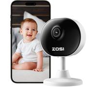 ZOSI Plug-in Caméra Surveillance Intérieure WiFi, Connexion Rapide Via WiFi, Détection de Personne, Audio Bidirectionnel, Vision Nocturne, Stockage sur Carte/Cloud, Fonctionne avec Alexa, C688