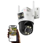 ZOSI Camera Surveillance WiFi Exterieure Duo Objectif 8MP 8X Zoom Hybride