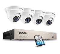 ZOSI DVR 8CH 1080P H.265+ 1TB HDD avec 4 Caméra de Surveillance Extérieure 2MP 20M Vision Nocturne Alerte Instantanée APP Gratuite