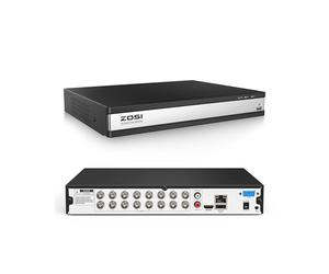 ZOSI DVR Hybride 4-en-1 16 Canaux 1080P sans HDD, Détection IA | DVR 16ch 4-en-1 compatible TVI/AHD/CVI/CVBS, 1080P, détection IA, visionnage distant, zones de mouvement personnalisées