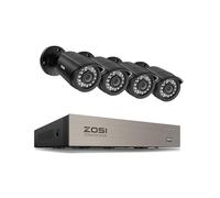 ZOSI 1080p Caméra de Surveillance avec H.265+ 8CH 5MP Lite DVR APP Gratuite Extérieure IP66 Vision Nocturne 80ft Alarme Maison