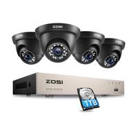 ZOSI H.265+ Kit Caméra Surveillance Extérieure, 8CH 5MP Lite DVR et 4pcs 2MP Caméra de Surveillance Extérieure, Alerte Instantanée