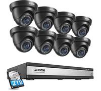 ZOSI H.265+ Kit Vidéo Surveillance avec 16CH H.265+ 5MP Lite DVR et Disque Dur 2 to, 8 Caméra de Surveillance Extérieure IP66, Détection de Mouvement AI et Alerte Instantanée Accès à Distance