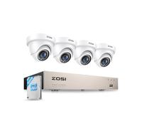 ZOSI Kit Caméra de Surveillance Filaire 1080P 8CH avec DVR 500GB et 4 Caméra Surveillance Dôme Intérieur/Extérieur pour Maison/Garage, Détection de Personnes/Véhicules, Vision Nocturne IR 24m