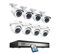 ZOSI Kit de caméra de Surveillance 16 canaux, 8 caméras de Surveillance 1080P + caméra Bullet Système de Surveillance extérieur avec Disque Dur 2 to DVR, Alarme de Mouvement, étanche IP66