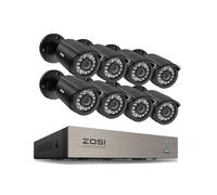 ZOSI Kit Surveillance Extérieur H.265+ 8CH DVR 8 Caméra 1080p IP66