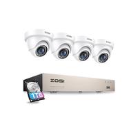 ZOSI Kit Vidéo Surveillance 8CH 5MP Lite DVR 1To HDD Caméra Extérieure IP66