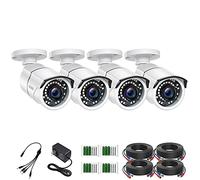 ZOSI Lot de 4 caméras de sécurité d'intérieur et d'extérieur 2 MP 1080p HD-TVI 1920TVL, 36 LED, vision nocturne, résistant aux intempéries