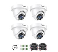 ZOSI Lot de 4 caméras de sécurité HD 1080p 2.0 MP - Vision Nocturne de 24 m - pour intérieur et extérieur - pour système DVR analogique 1080p/5MP/4K HD-TVI