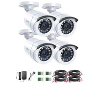 ZOSI Pack 4 Caméra Surveillance Filaire Extérieure 1080P HD-TVI | Objectif 3.6mm Angle de Vue 90° Vision Nocturne 24 mètres Etanche IP66 pour Système Vidéo Surveillance avec Fil